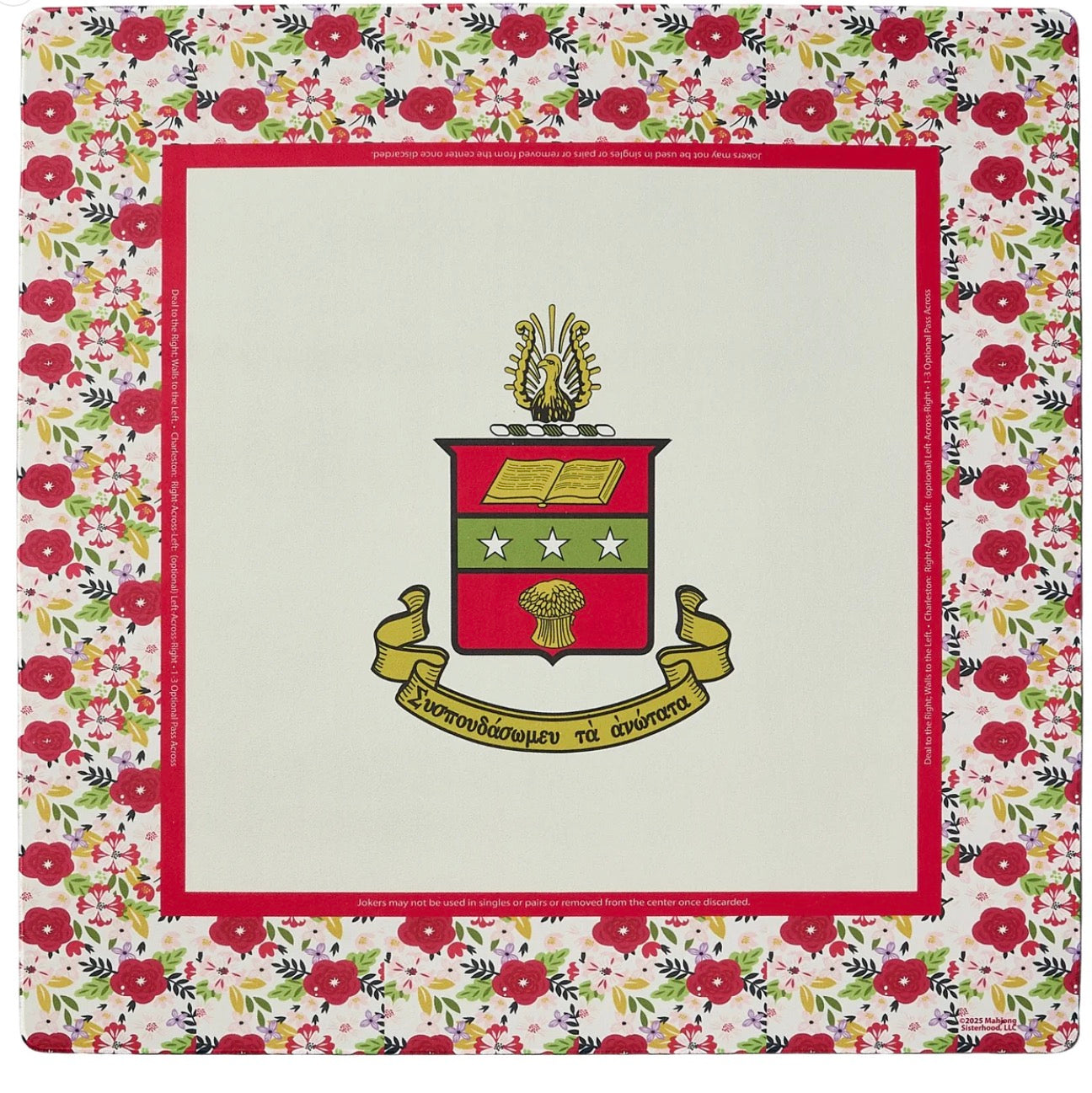 Mahjong Sisterhood Alpha Chi Omega Bid Day Bundle - Mahjong Tiles, Mat, and Shufflers