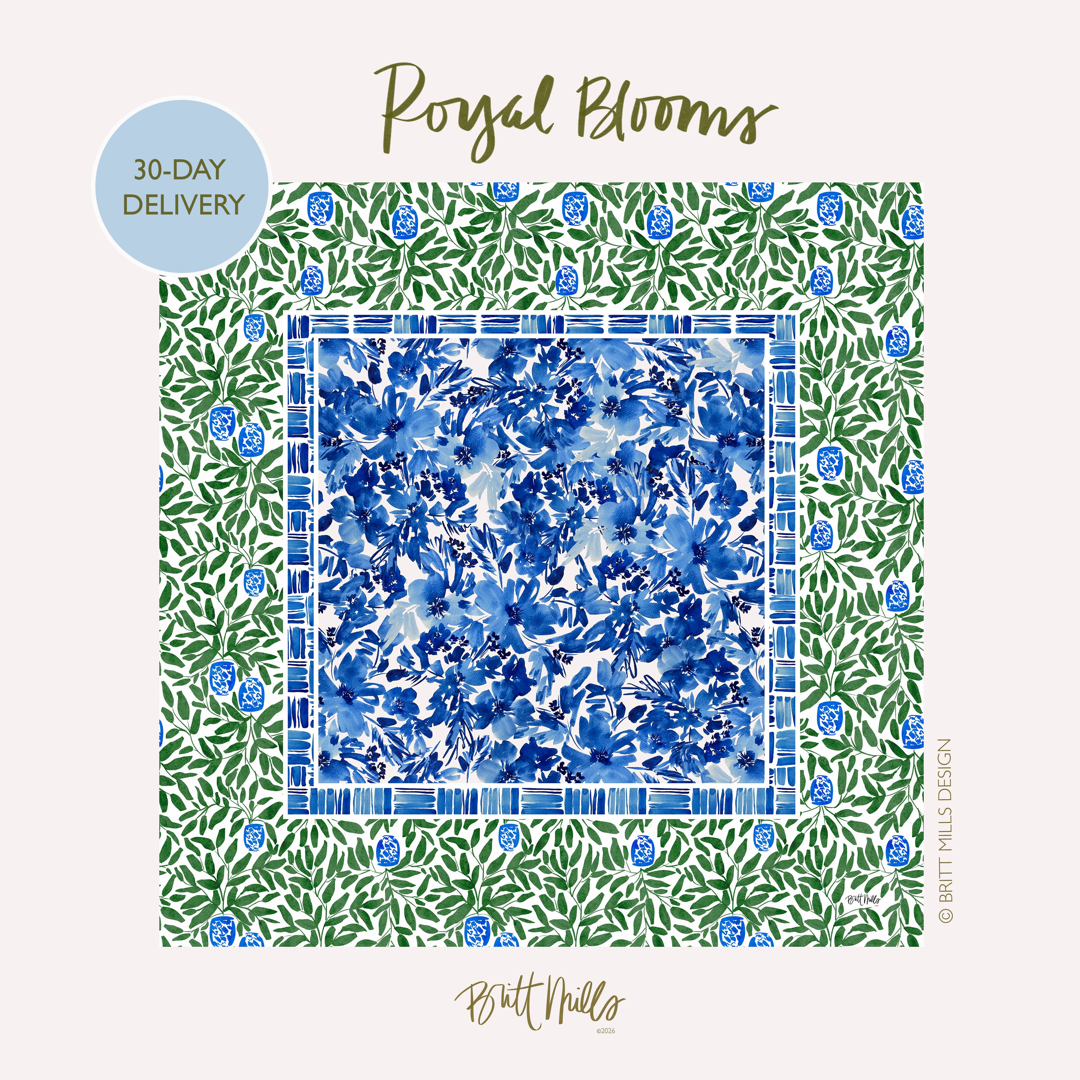 Britt Mills Mahjong Mats (Non-Neoprene): Regal Bloom