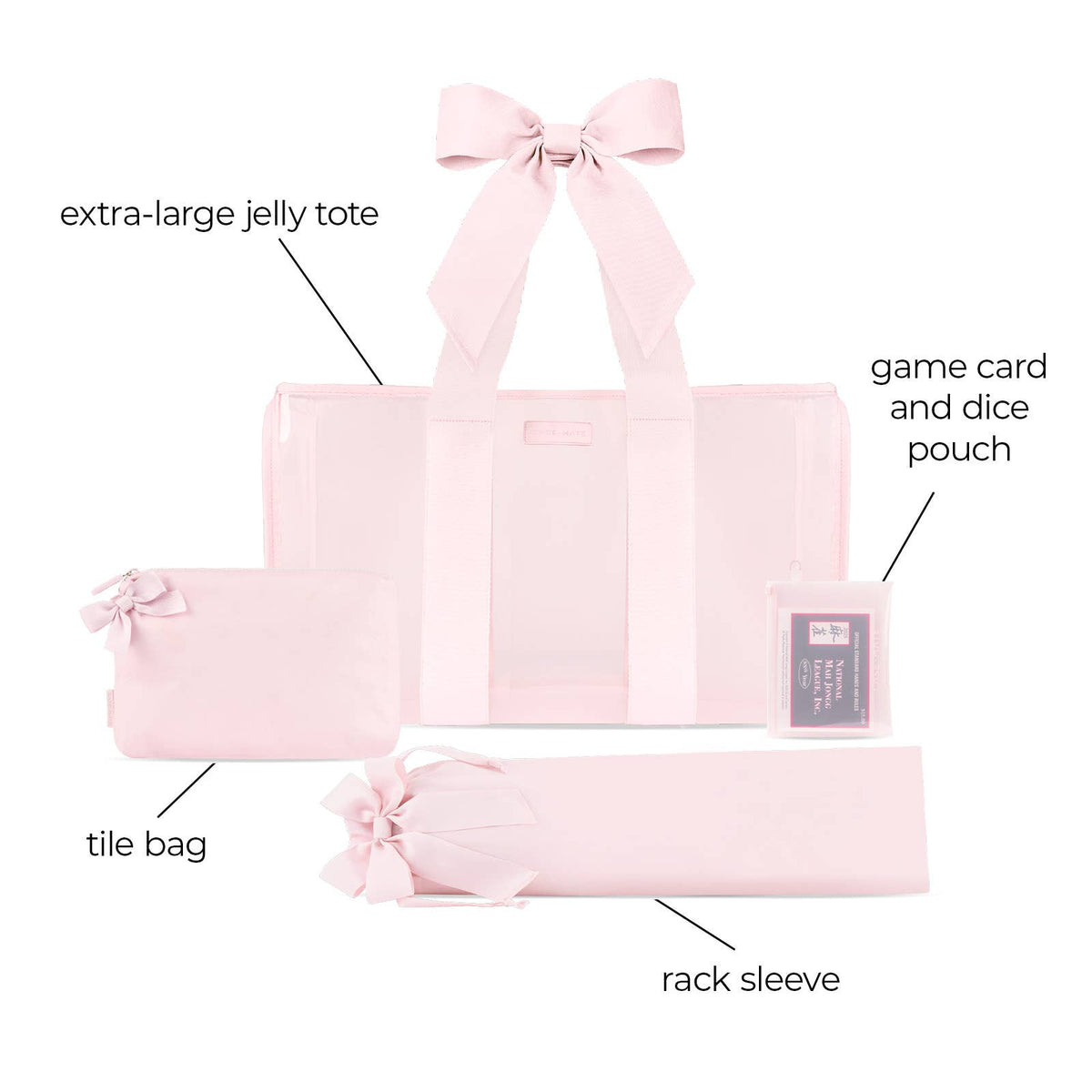 Case-Mate Mahjong Jelly Tote Set: Tortoiseshell Bow