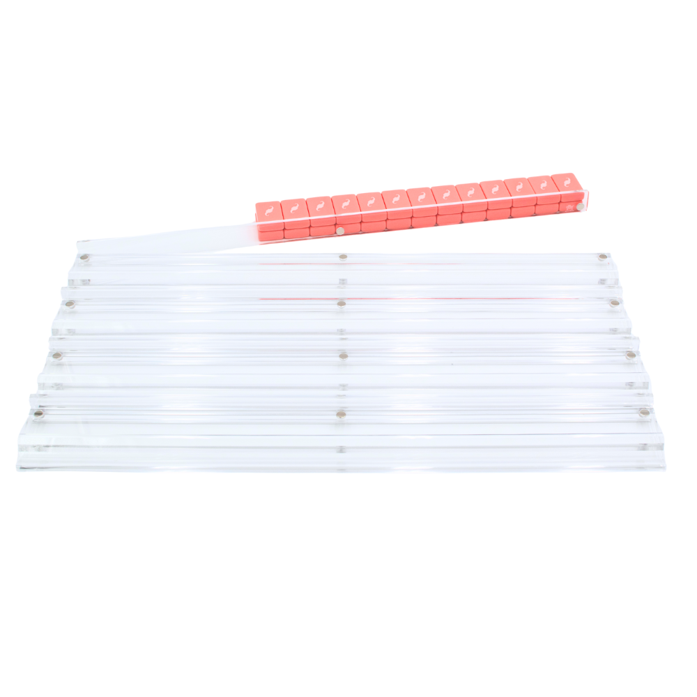 My Fair Mahjong MAHJONG RACKS | Premium Acrylic | 4 Racks + 4 Pushers: Solid Macaron Blue