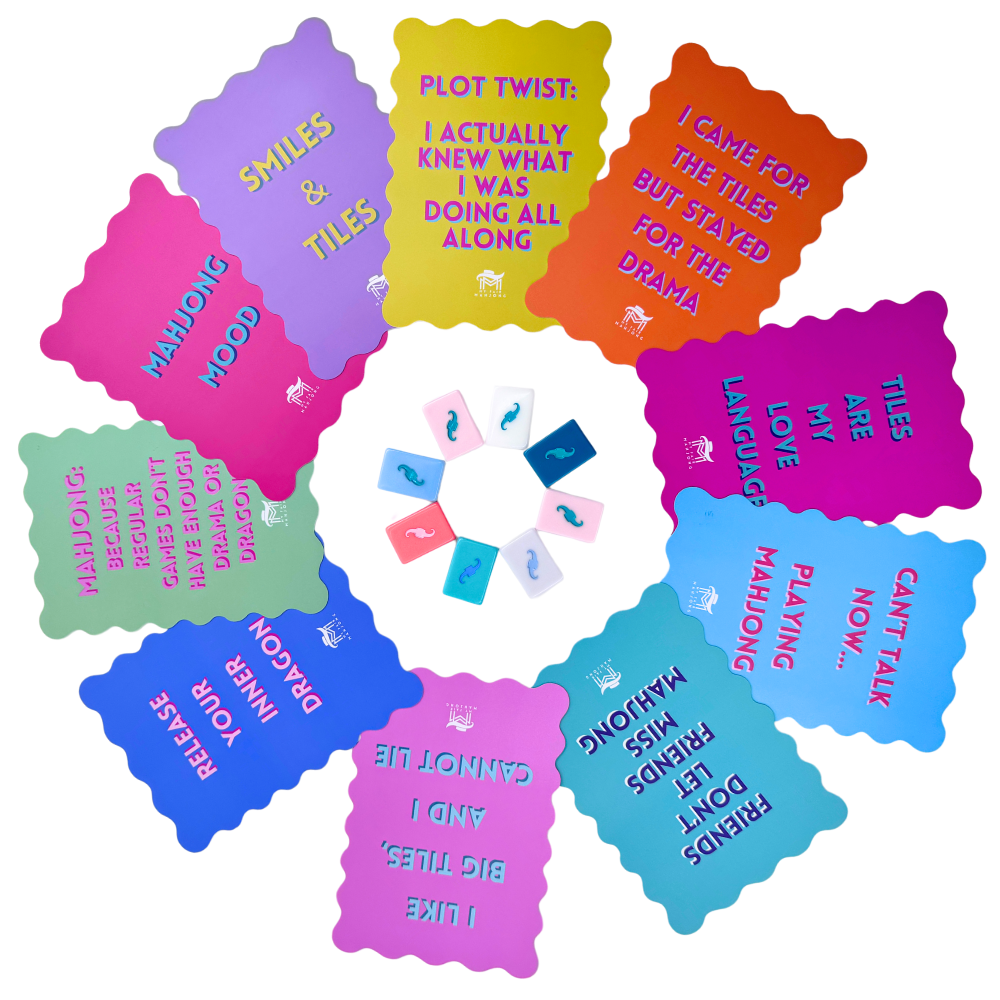 My Fair Mahjong MAHJONG SHUFFLE CARD | Scalloped Edges & Bright Colors | PURPLE- I LIKE BIG...