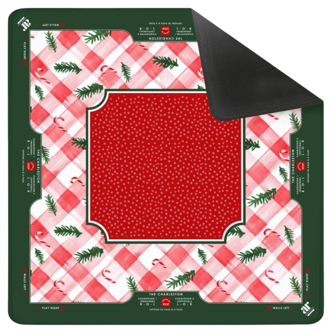 NEOPRENE Candy Cane Lane Holiday Mahjong Mat | Christmas