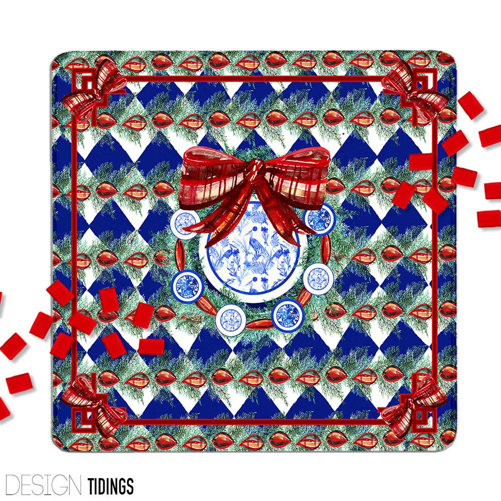 Mahjong Mat 31", Neoprene, Holiday, Christmas, Winter : Sugar Plum / Neoprene without bag