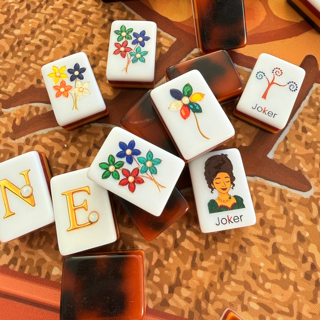 Amber Jade American Mahjong Tiles Tortoise Shell - 160 American Mahjong Tiles: Instock Amber Jade Tiles