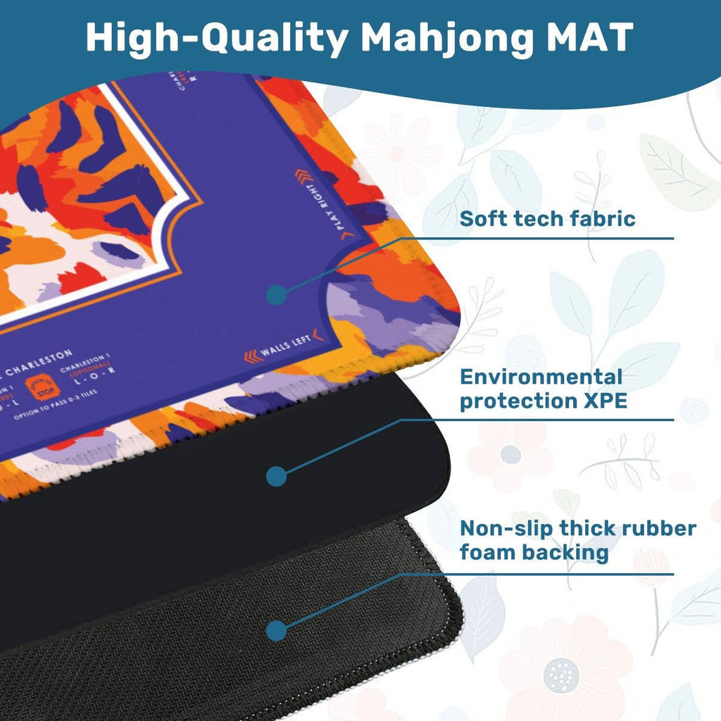 Game Day Mahjong Mat | Custom Team Colors | Sports-Inspired : Orange & White / 33" x 33"