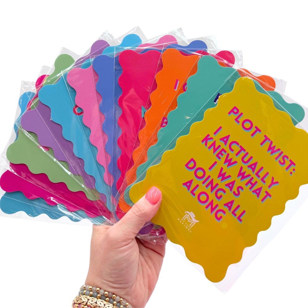 My Fair Mahjong MAHJONG SHUFFLE CARD | Scalloped Edges & Bright Colors | PURPLE- I LIKE BIG...