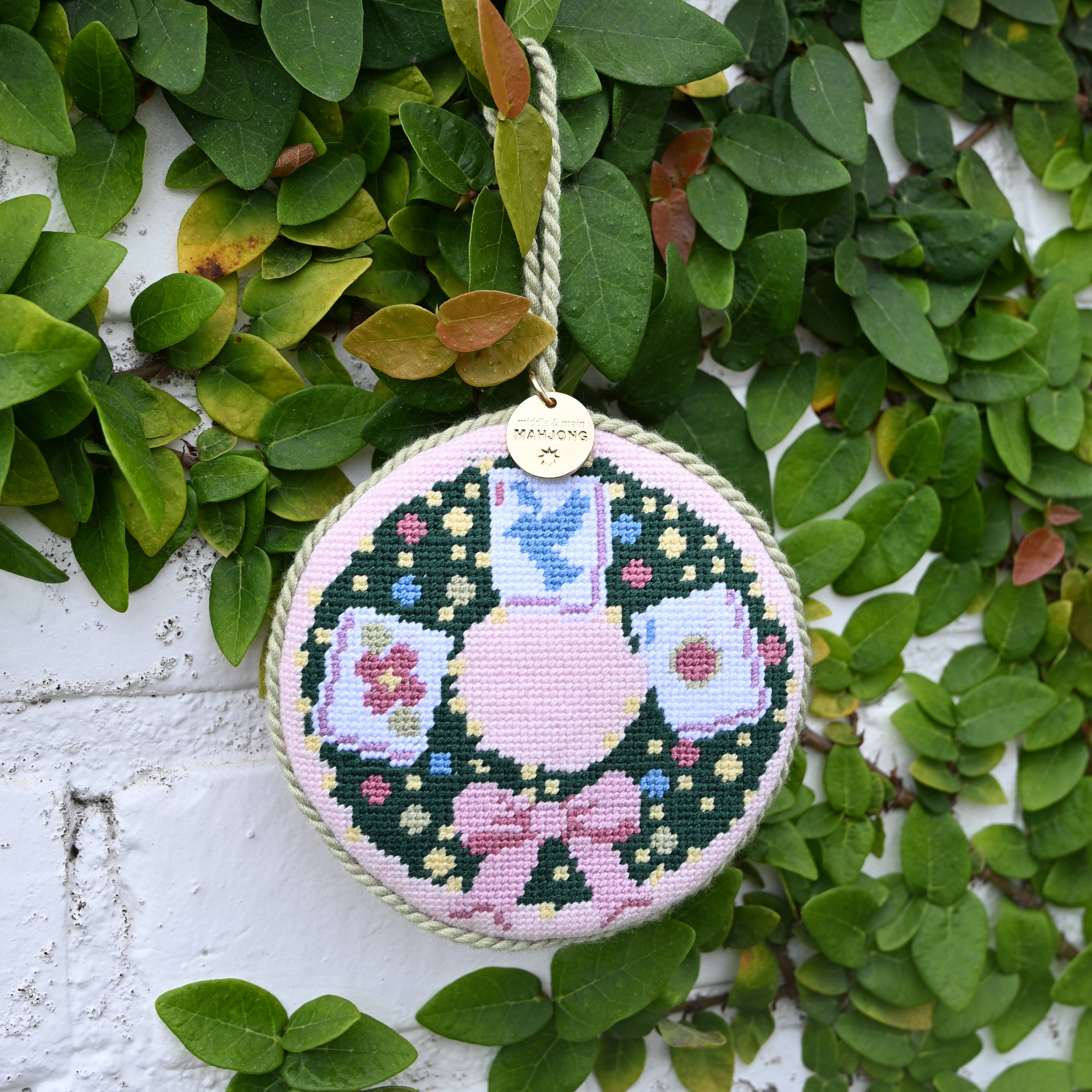 Mahjong Memento Needlepoint Ornament