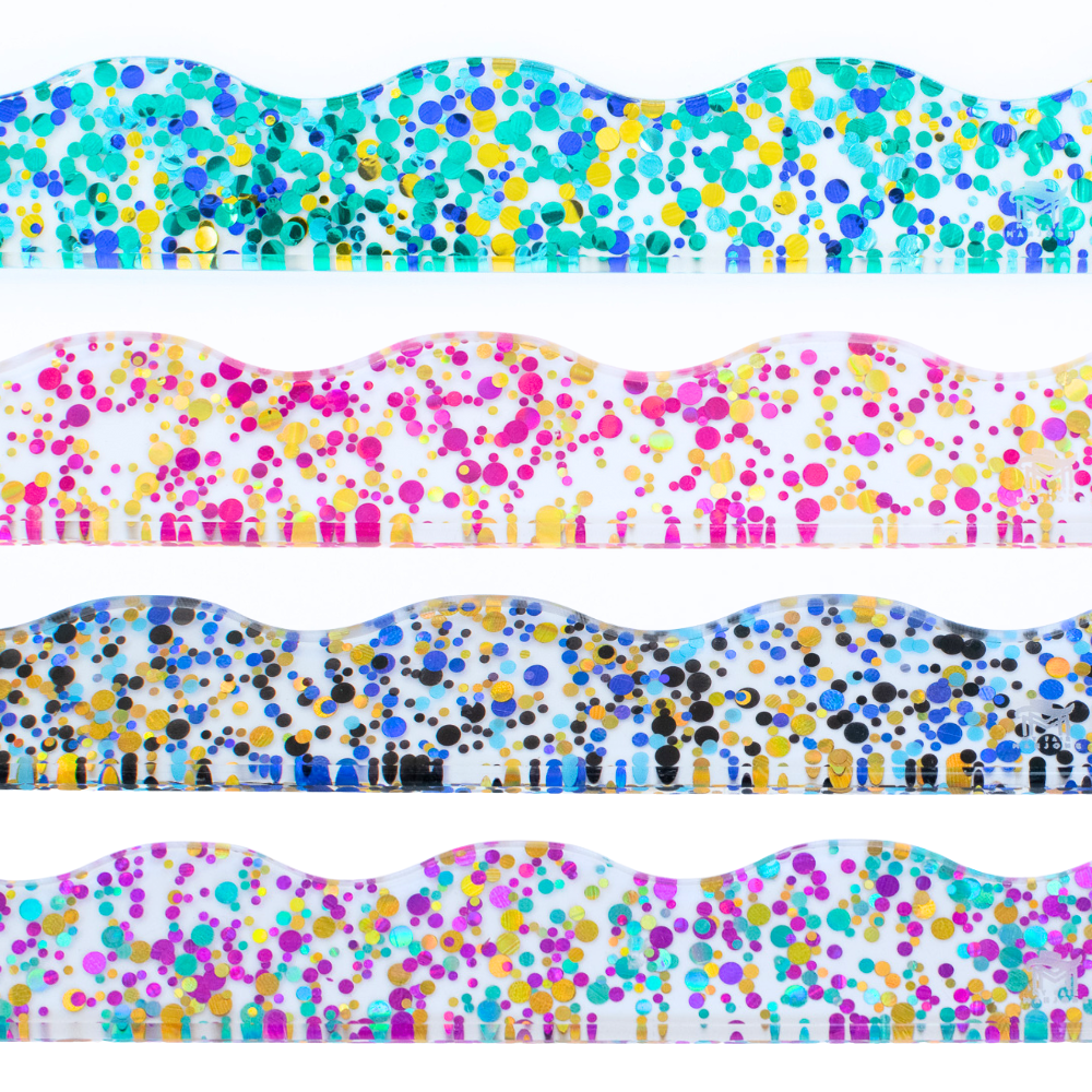 My Fair Mahjong MAHJONG RACK PUSHER ADD ON-MAGNETIC | Premium Acrylic Set(4): Confetti-Wavy-Purple