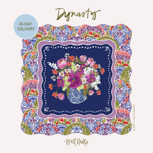 Britt Mills Mahjong Mats (Non-Neoprene): Colorful Chinoiserie (IN STOCK Clearance)