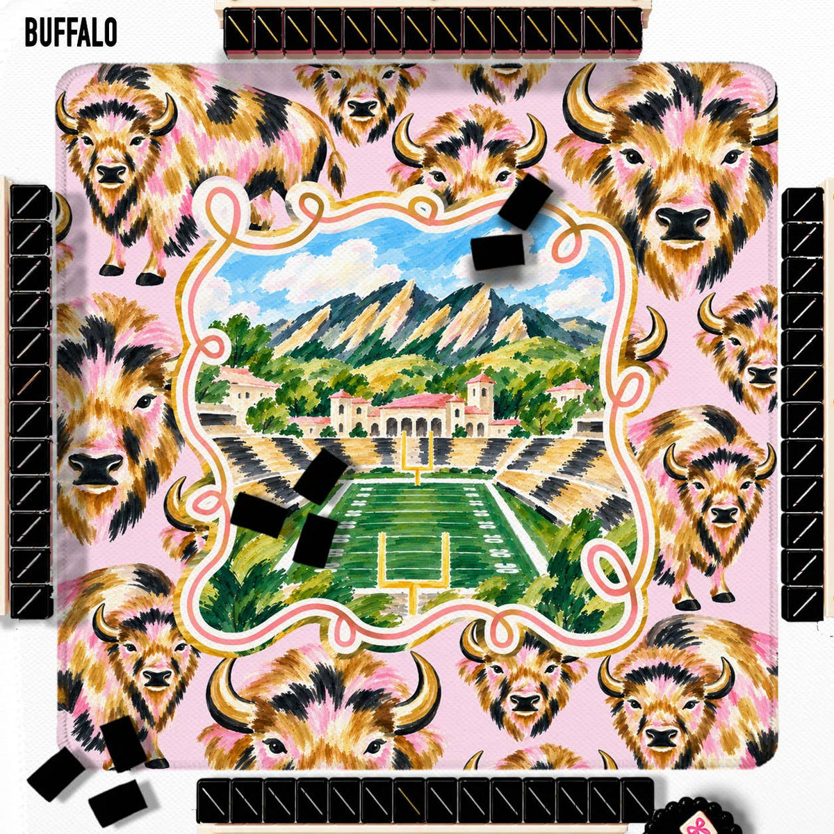 Mahjong Mat 31", Football, Grace Christian Rams Knoxville TN Tennessee