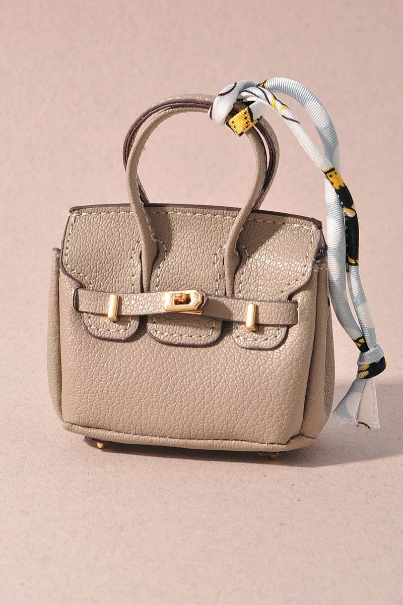 MINI BIRKIN PURSE KEYCHAIN  : Taupe