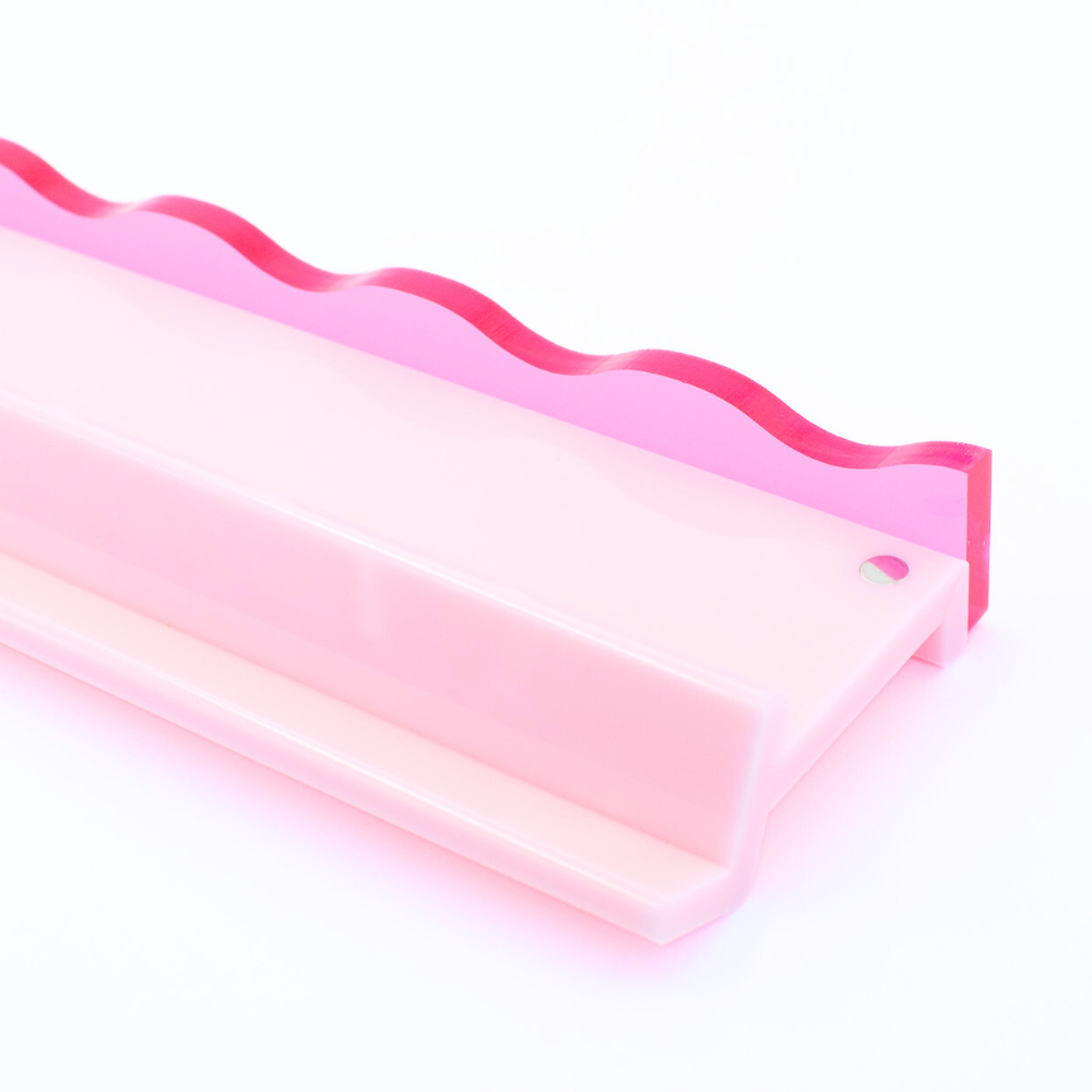 My Fair Mahjong MAHJONG RACK PUSHER ADD ON-MAGNETIC | Premium Acrylic Set(4): Confetti-Wavy-Pink