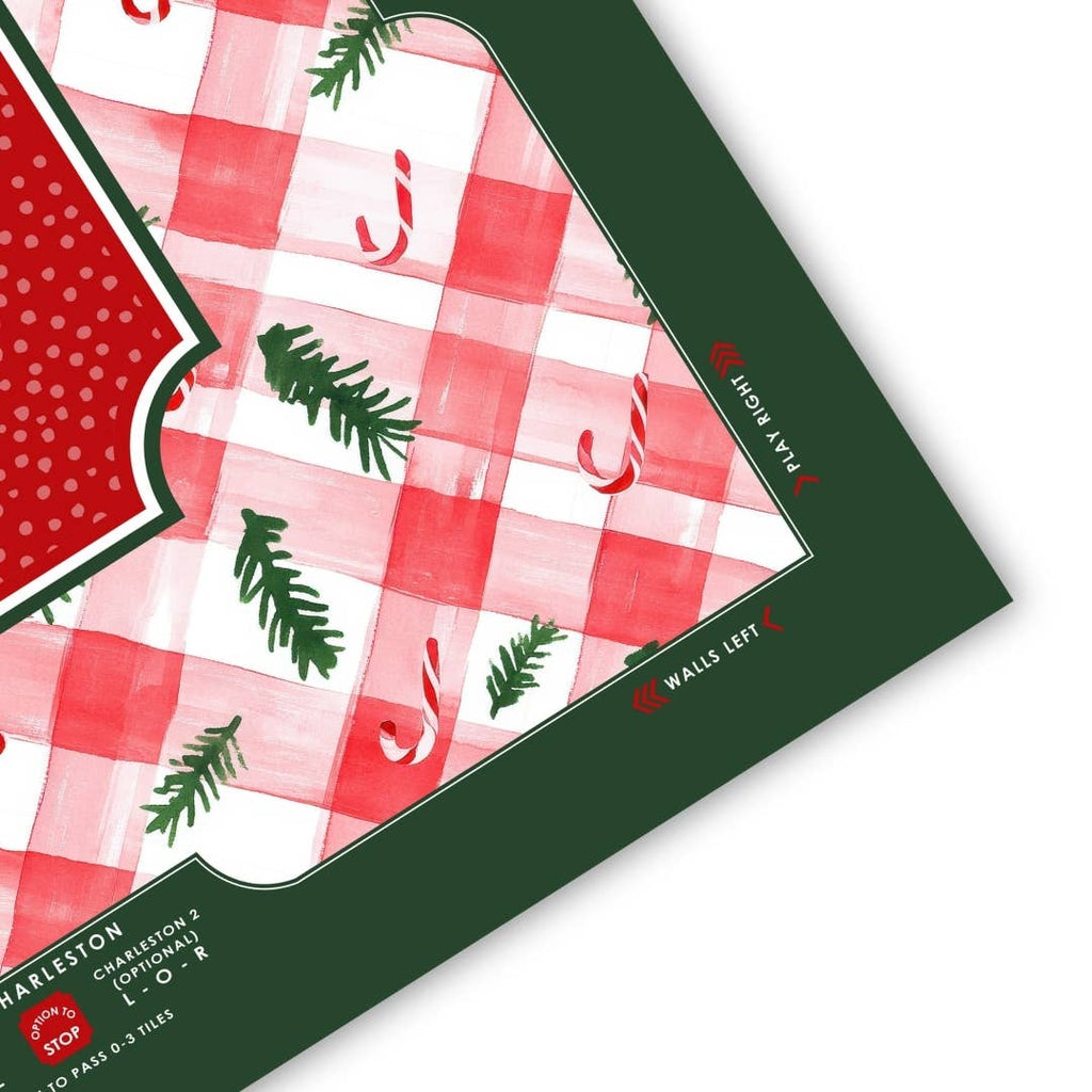 NEOPRENE Candy Cane Lane Holiday Mahjong Mat | Christmas