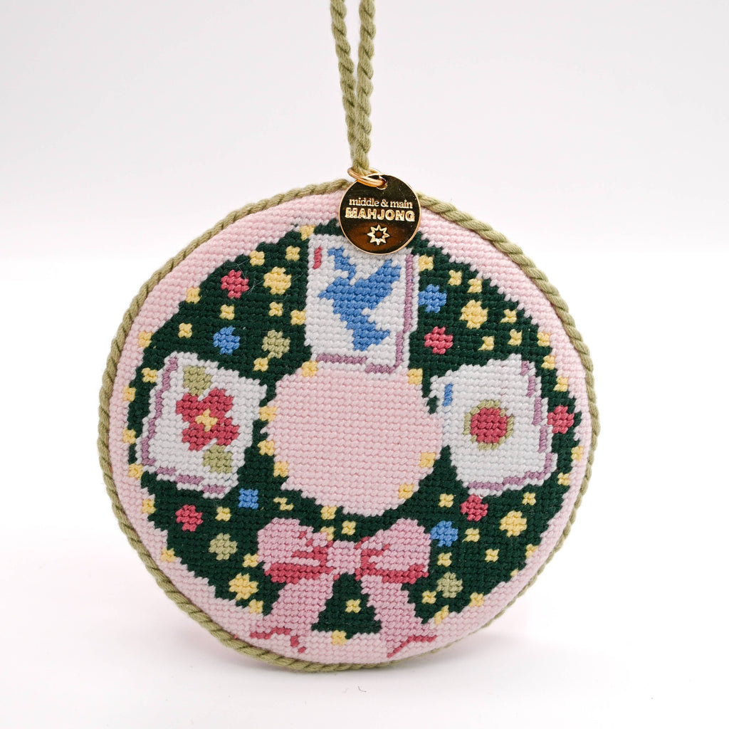 Mahjong Memento Needlepoint Ornament