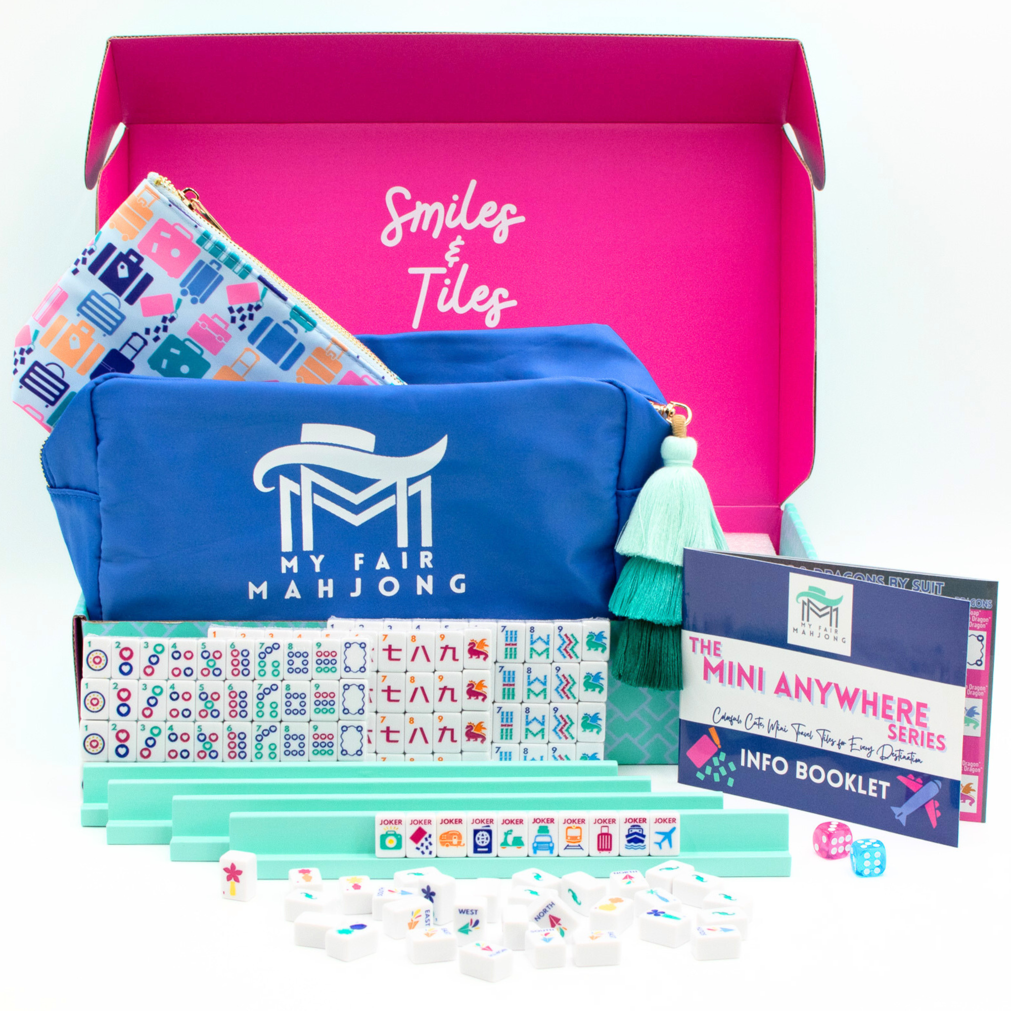 My Fair Mahjong MINI TRAVEL MAHJONG  |  Mini Anywhere Series  |  White CLEARANCE - MUST GO!!!