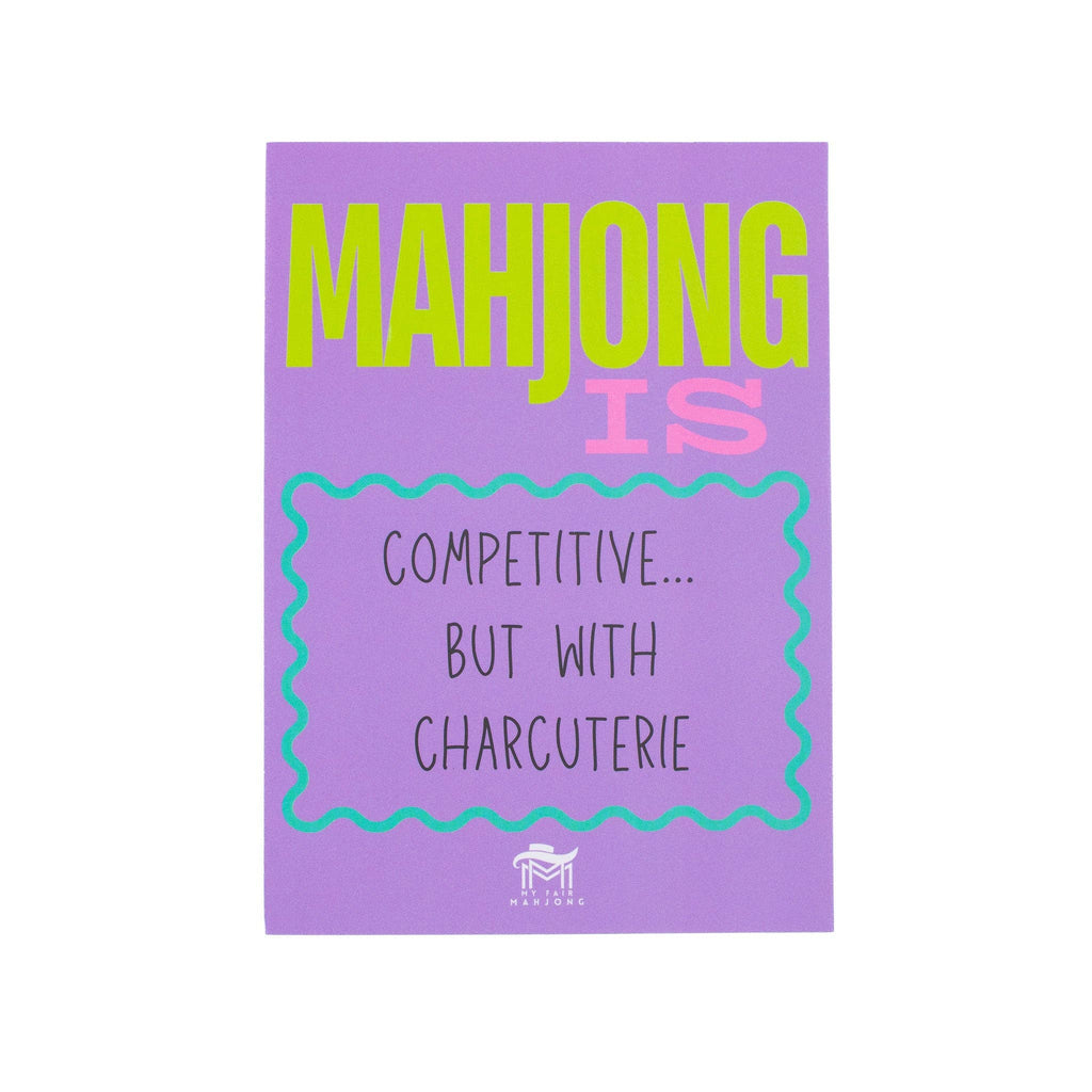 My Fair Mahjong MAHJONG SHUFFLE CARD  |  Mahjong Is Series  |  Sized to Store with League Cards: Pink- Harmless Cult