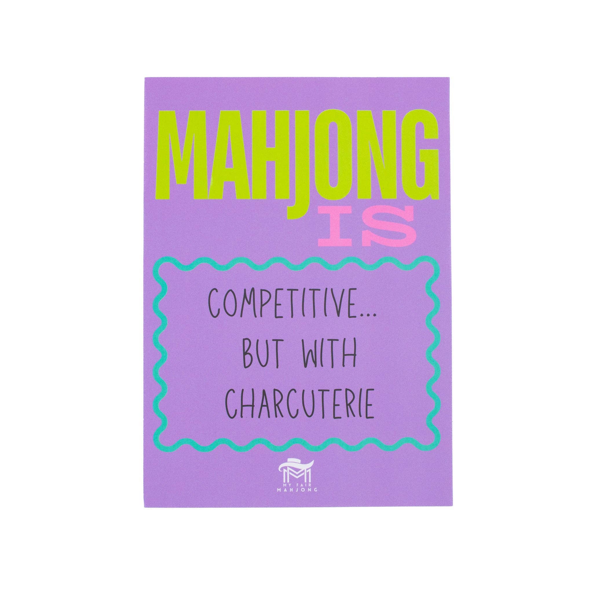 My Fair Mahjong MAHJONG SHUFFLE CARD  |  Mahjong Is Series  |  Sized to Store with League Cards: Pink- Harmless Cult