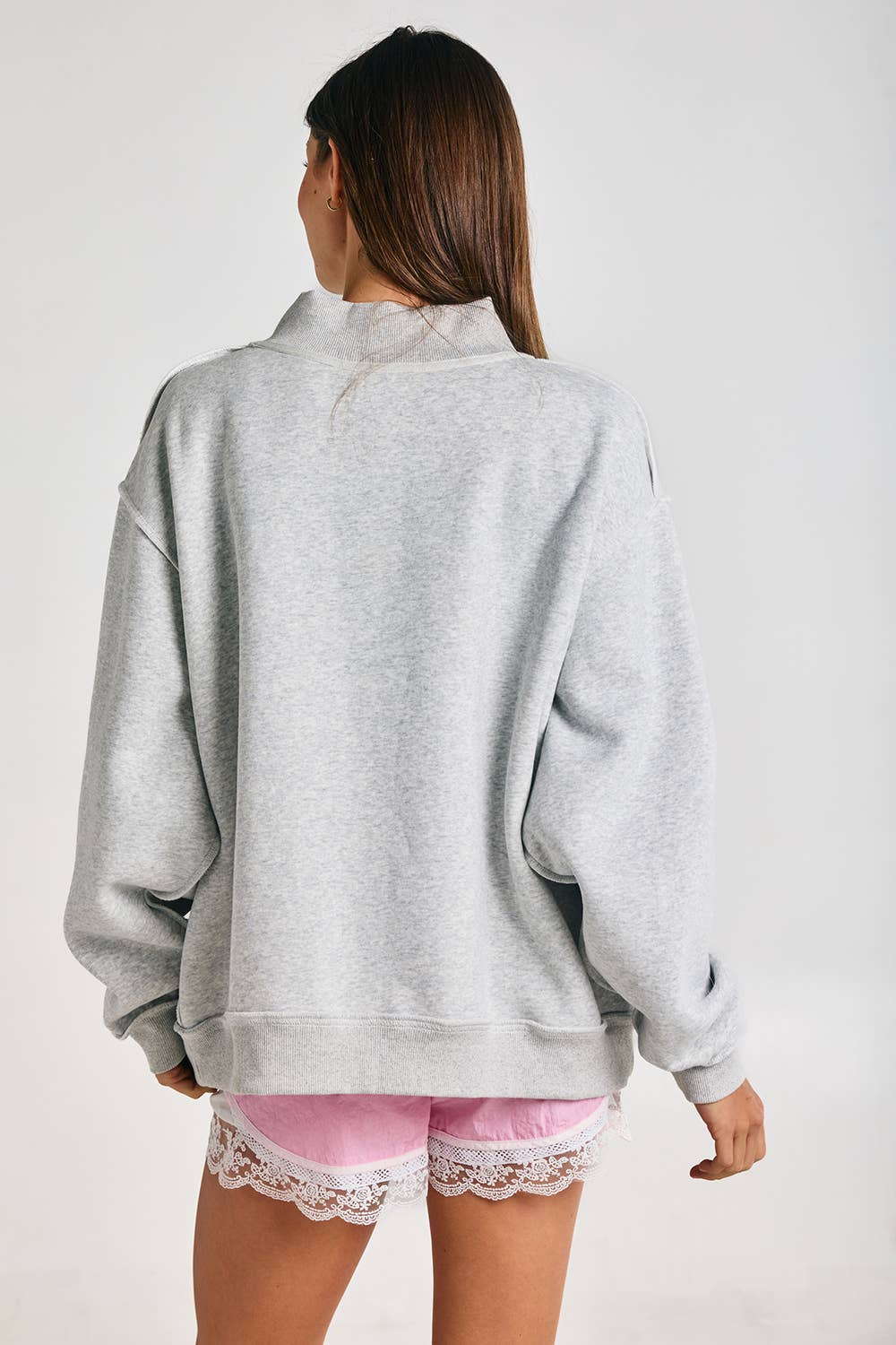 MAHJONG | Mahjong Embroidery Sweatshirt: H.GREY/KELLY GREEN STRIPE / S/M-L/XL (3-3)