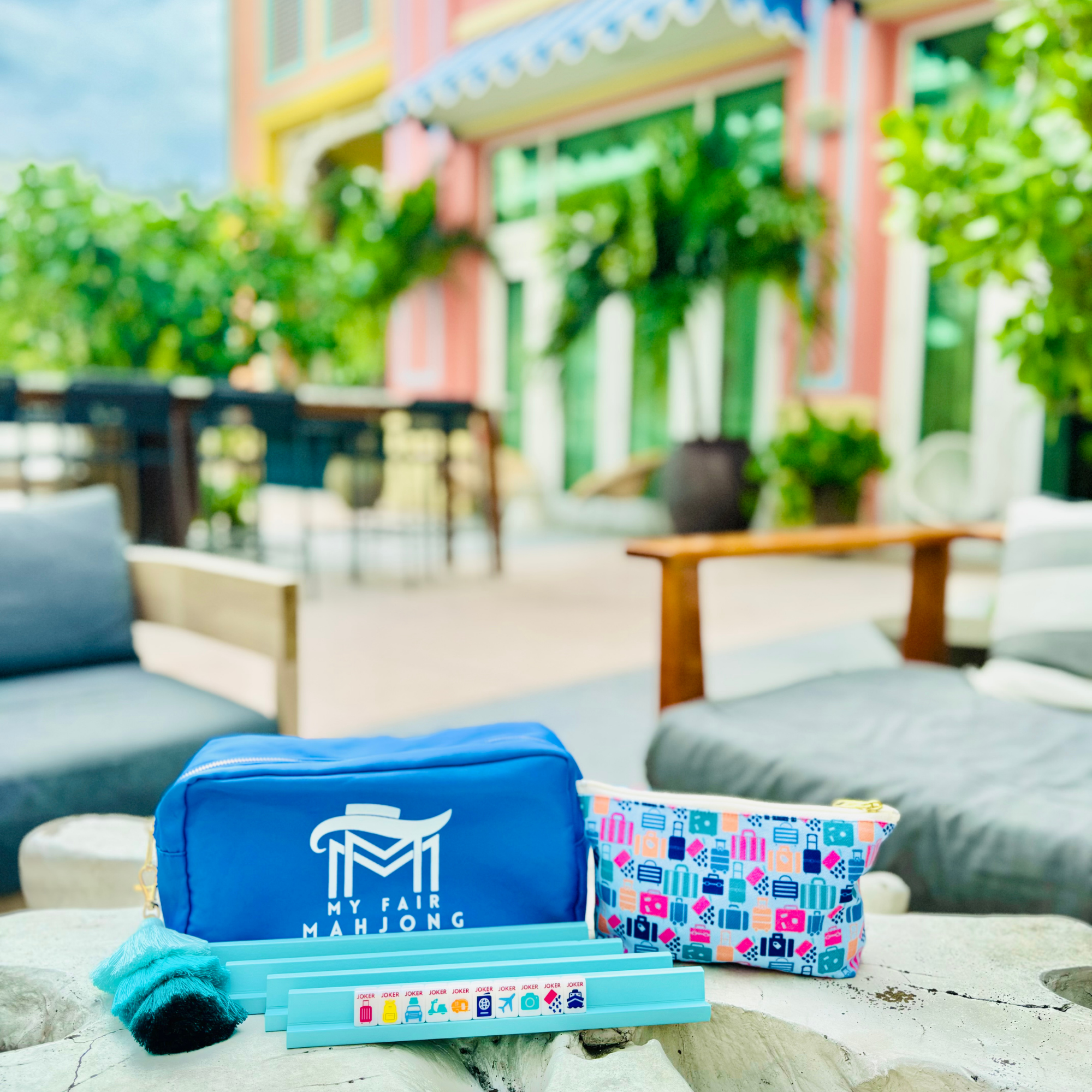 My Fair Mahjong MINI TRAVEL MAHJONG  |  Mini Anywhere Series  |  White CLEARANCE - MUST GO!!!