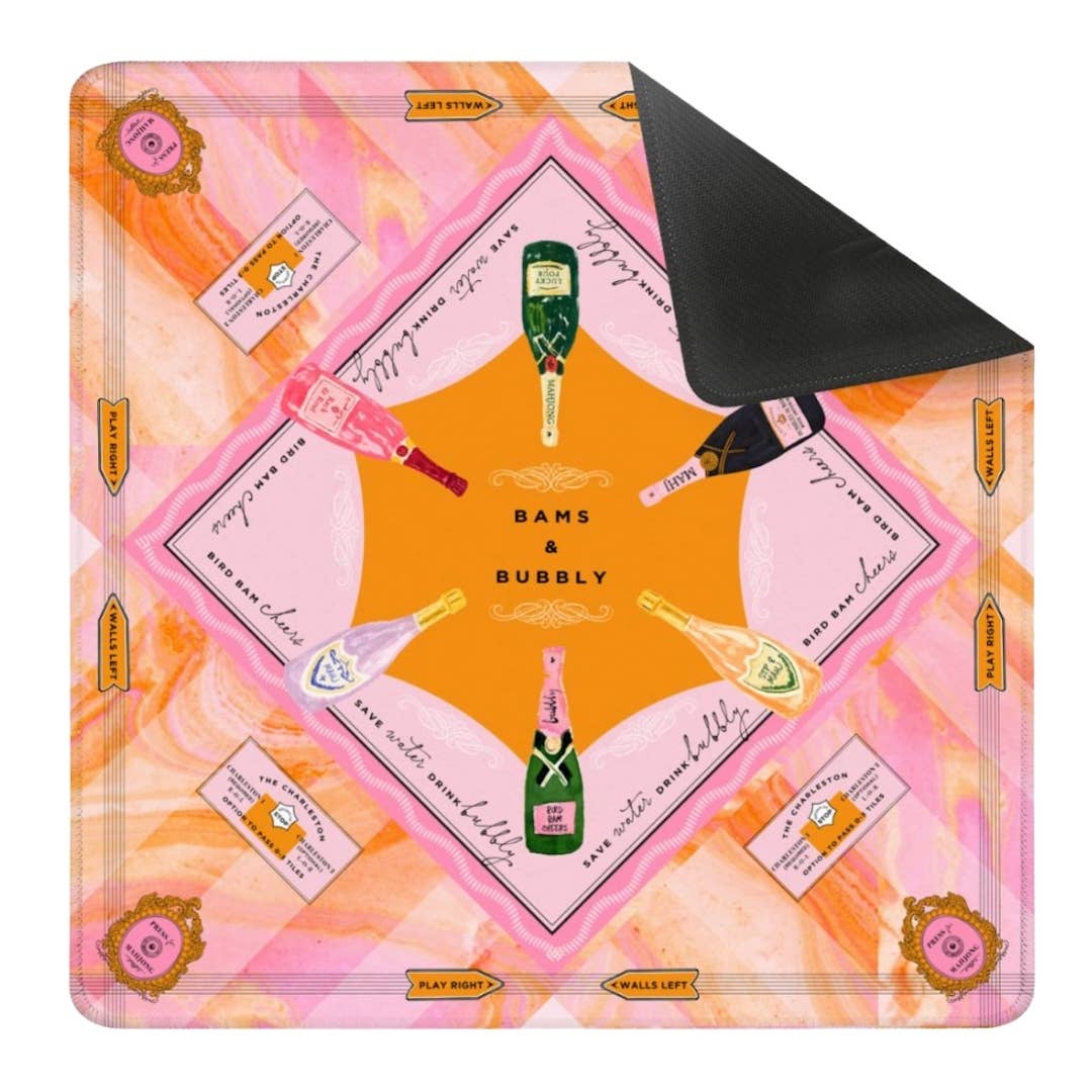 NEOPRENE Bams & Bubbly Mahjong Mat | Champagne & Mahj
