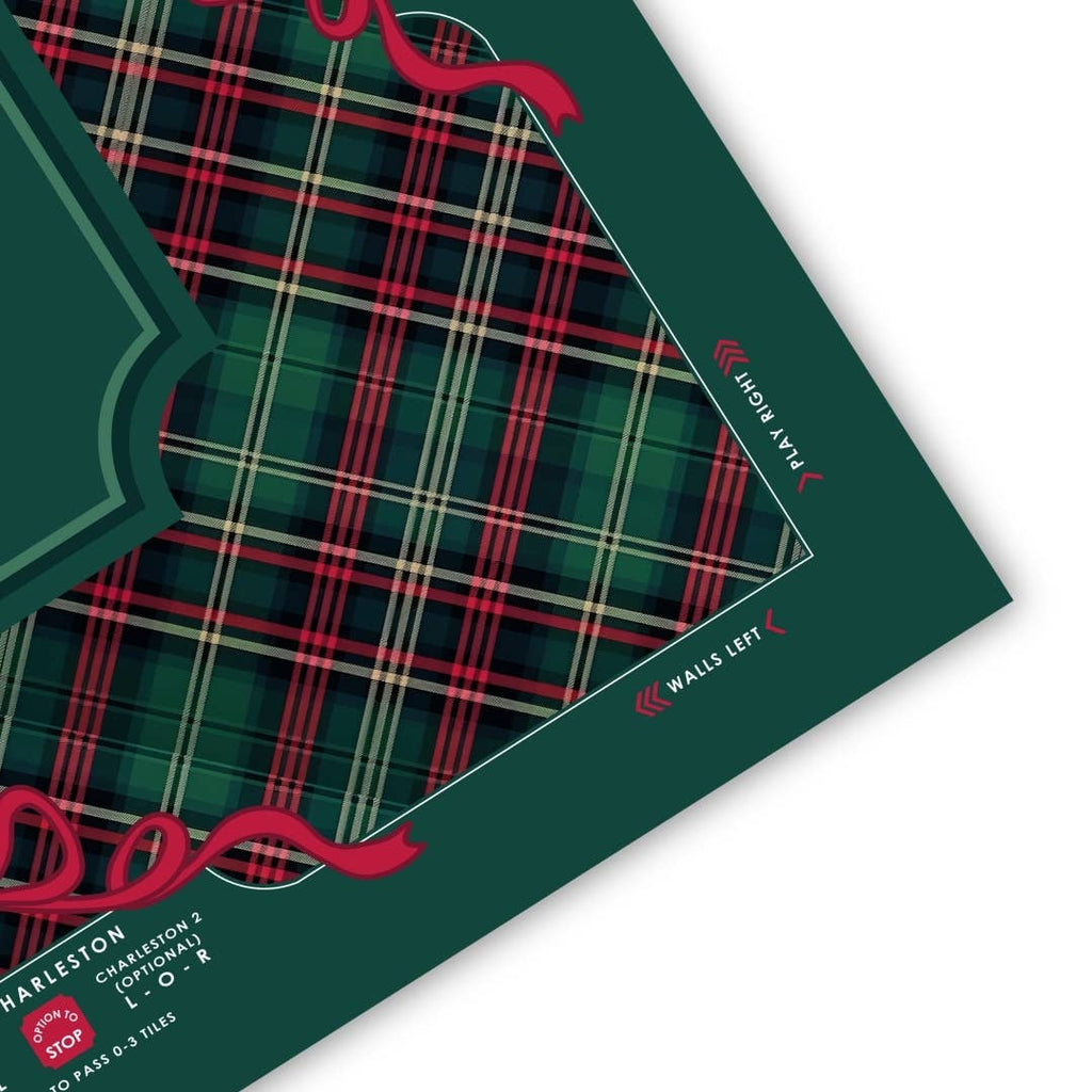 NEOPRENE Evergreen & Tartan Mahjong Mat | Holiday Christmas