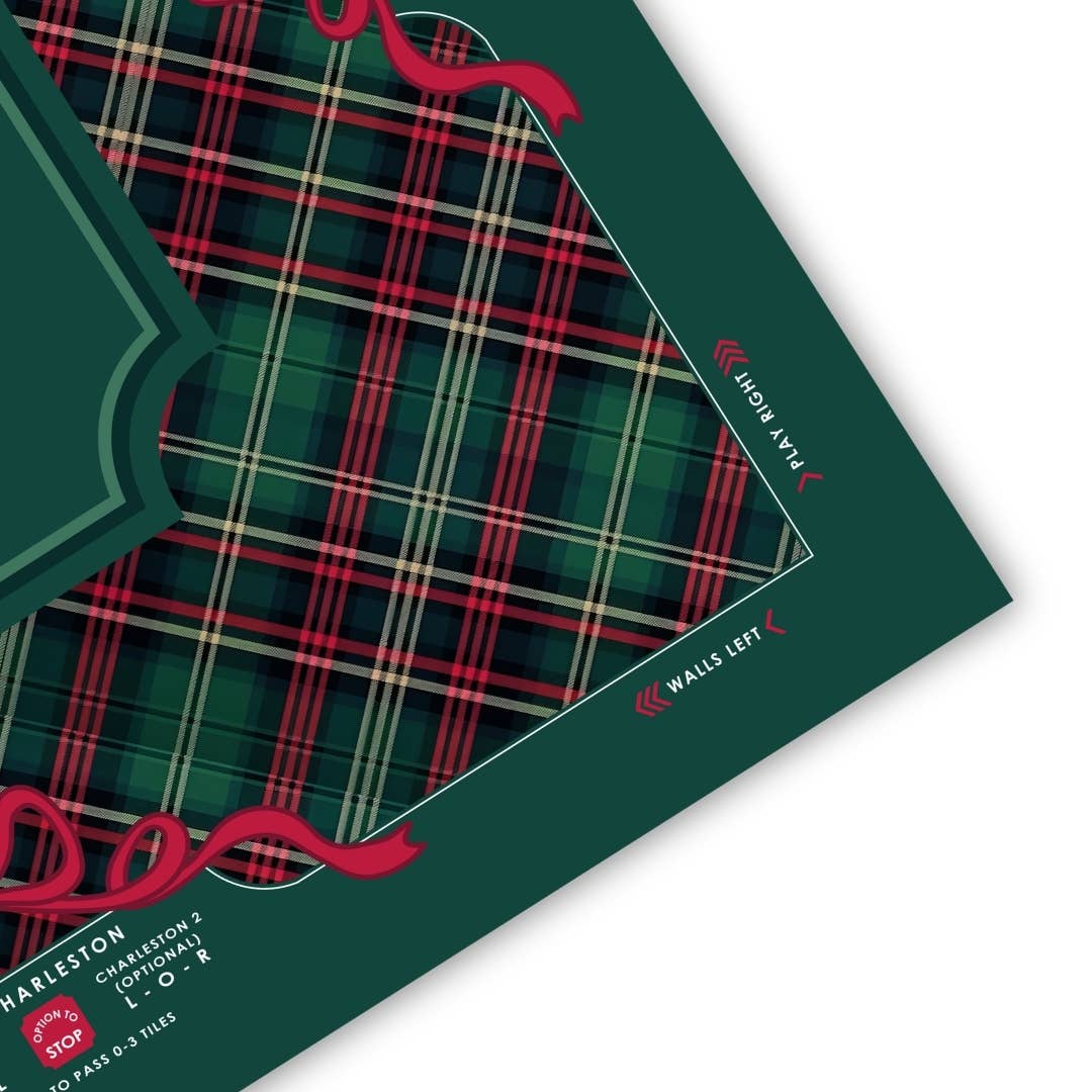 NEOPRENE Evergreen & Tartan Mahjong Mat | Holiday Christmas