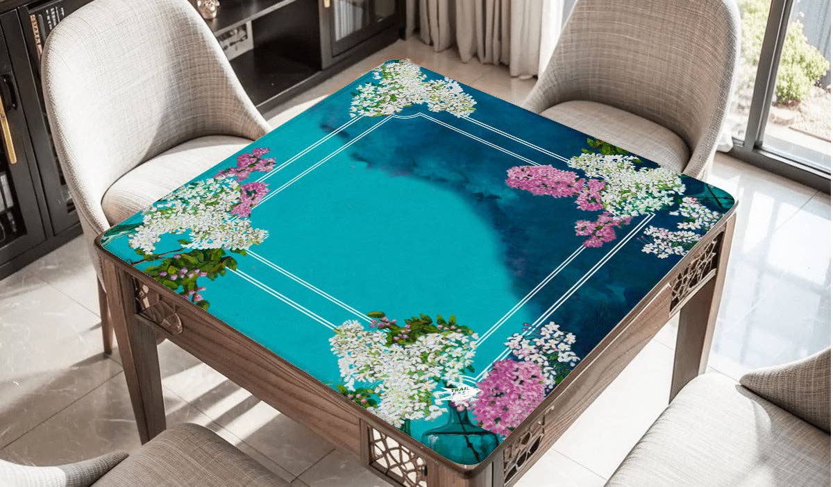 Serene Lilacs Mahjong Mat Scalloped 31.5 x 31.5 3mm