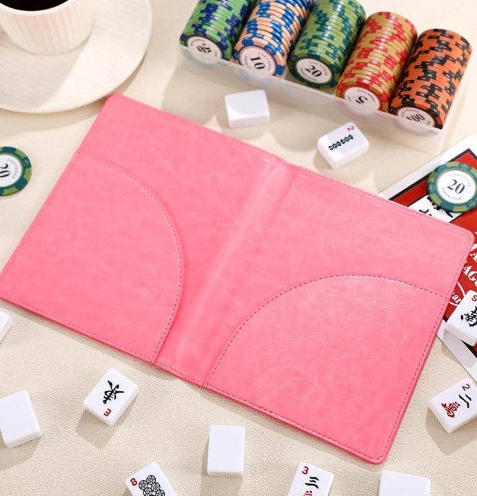Leather NMJL Card Portfolio: Pink
