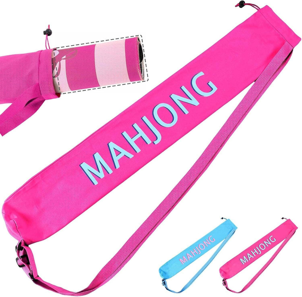 Mahjong Travel Bag – Large Capacity Crossbody Storage Tote: Blue (Polyester)