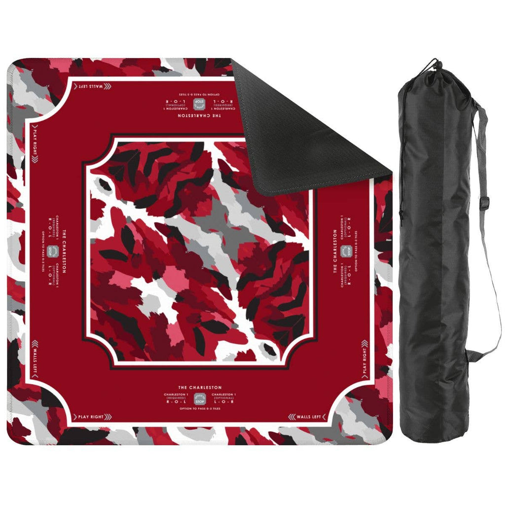 Game Day Mahjong Mat | Custom Team Colors | Sports-Inspired : Orange & White / 33" x 33"