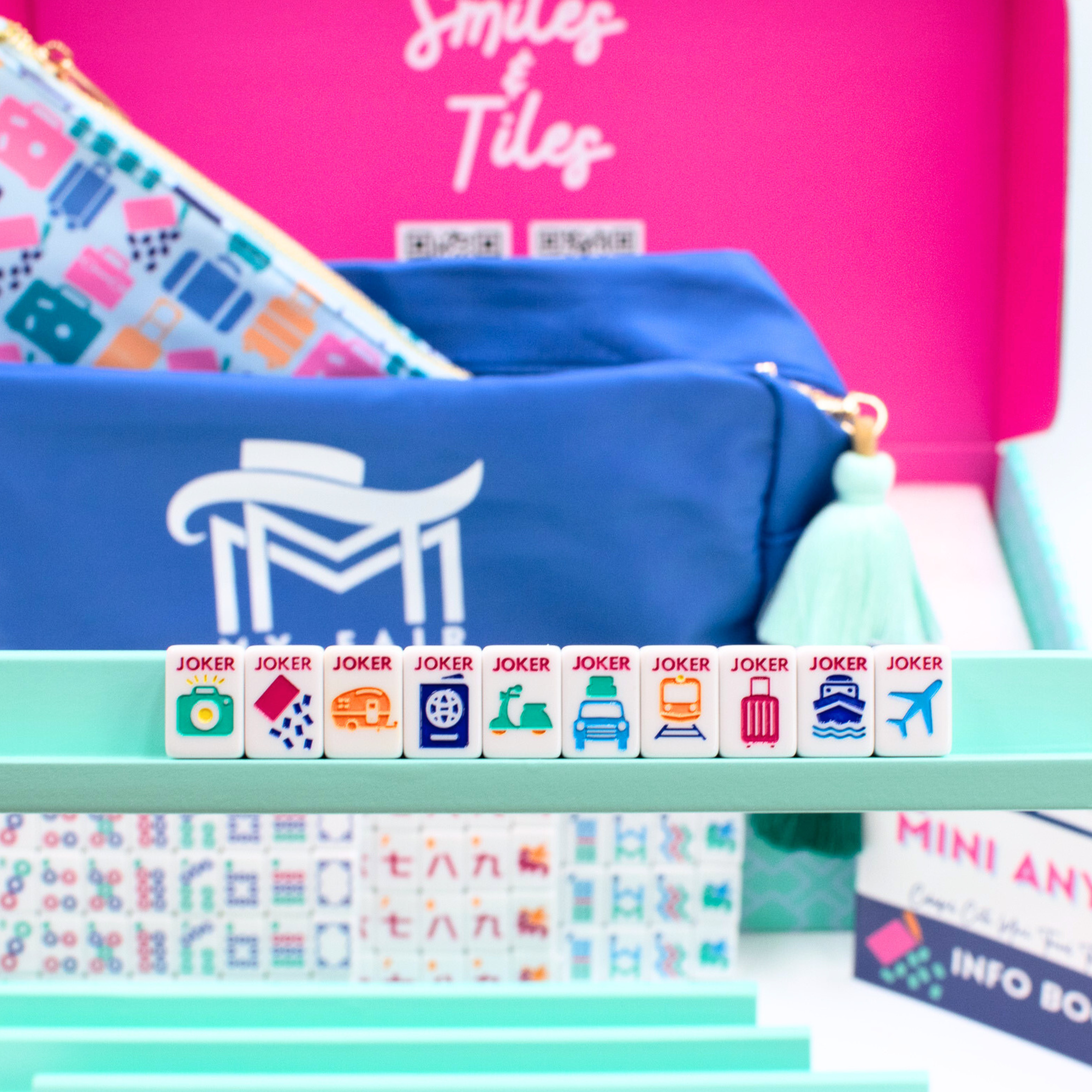 My Fair Mahjong MINI TRAVEL MAHJONG  |  Mini Anywhere Series  |  White CLEARANCE - MUST GO!!!