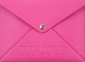 NMJL Leather Card Clutch: Rose Red
