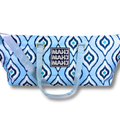 My Fair Mahjong MAHJONG TOTE BAG  |  Wide with Zipper Closure: Ikat- Blue Tote Bag