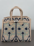 HAND BEADED FURKIN HANDBAG