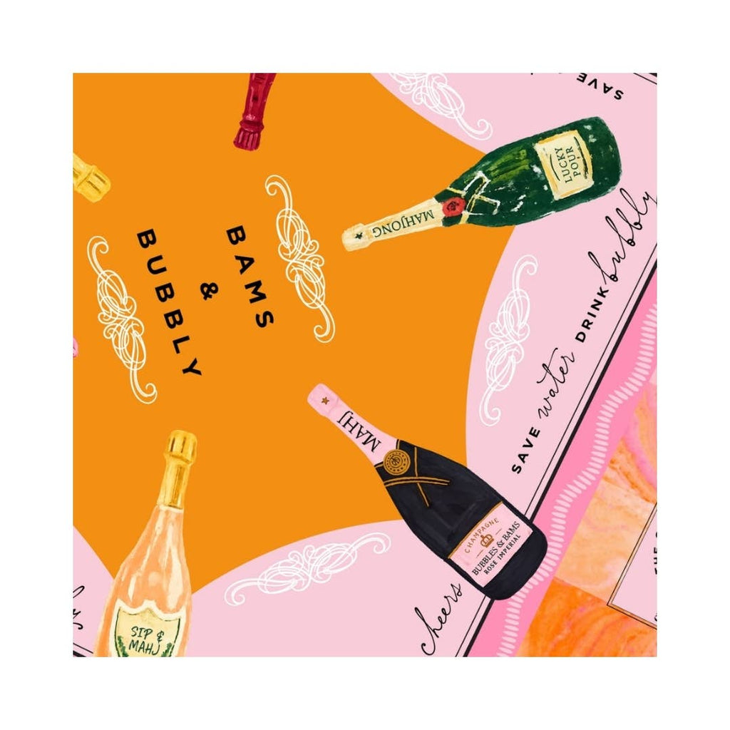 NEOPRENE Bams & Bubbly Mahjong Mat | Champagne & Mahj