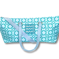 My Fair Mahjong MAHJONG TOTE BAG  |  Wide with Zipper Closure: Geometric - Green Tote Bag