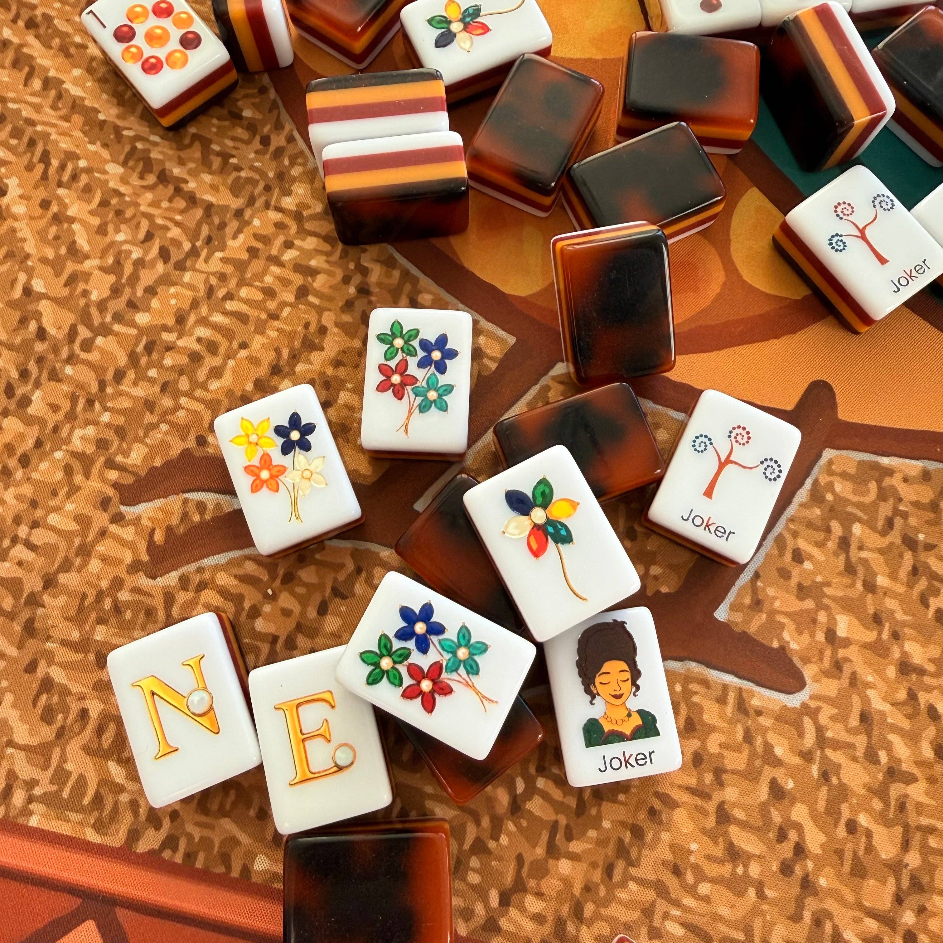 Amber Jade American Mahjong Tiles Tortoise Shell - 160 American Mahjong Tiles: Instock Amber Jade Tiles