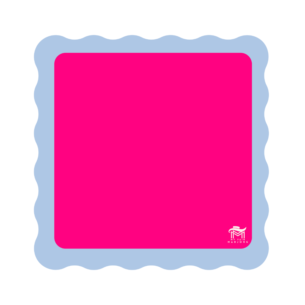 My Fair Mahjong MAHJONG MAT  |  Color Wave  |  31" x 31": Blue Center- Green Scallop