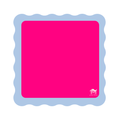 My Fair Mahjong MAHJONG MAT  |  Color Wave  |  31" x 31": Pink Center- Blue Scallop