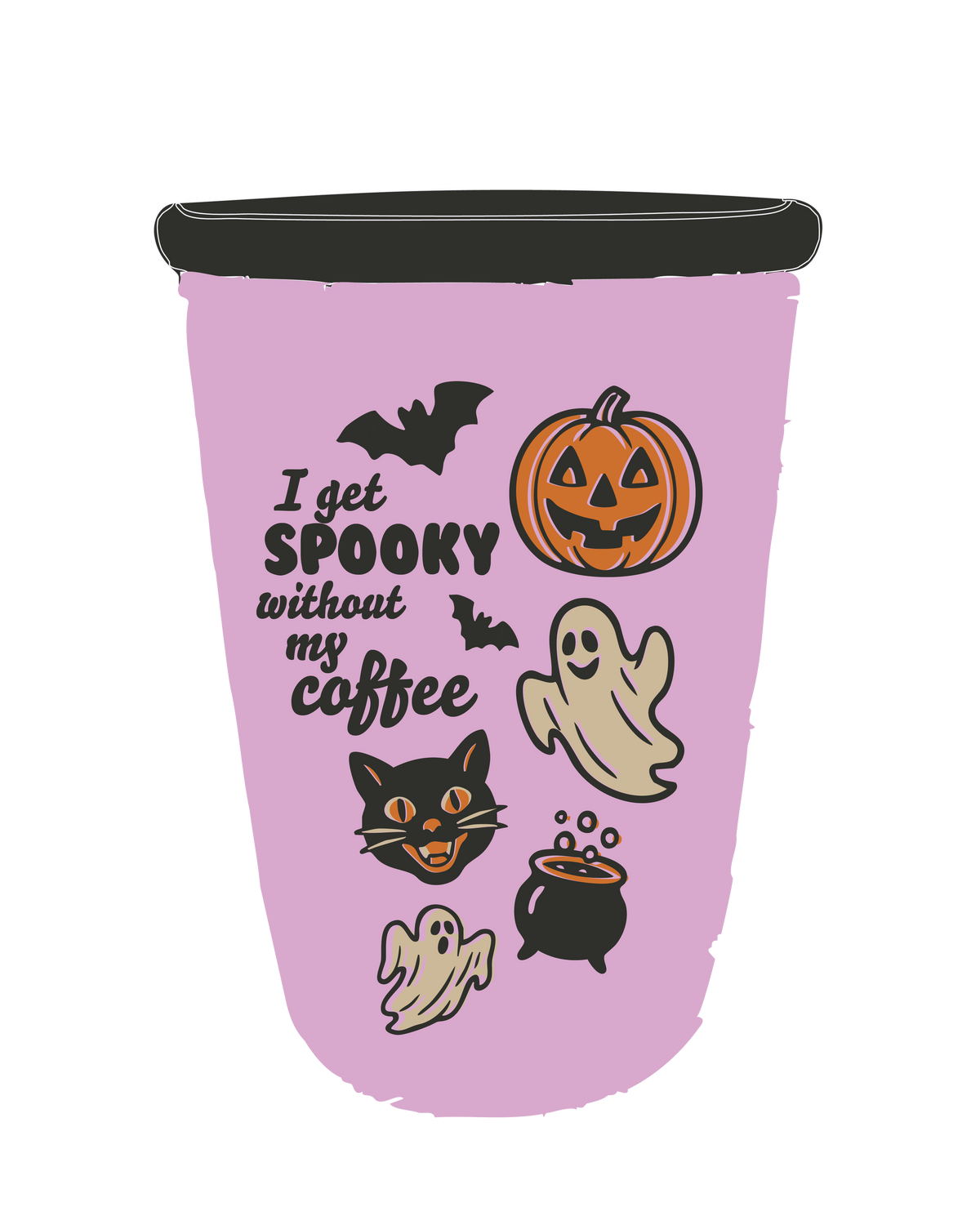 Iced Coffee Sleeve - Spooky Without Coffee: Medium (16oz-24oz)