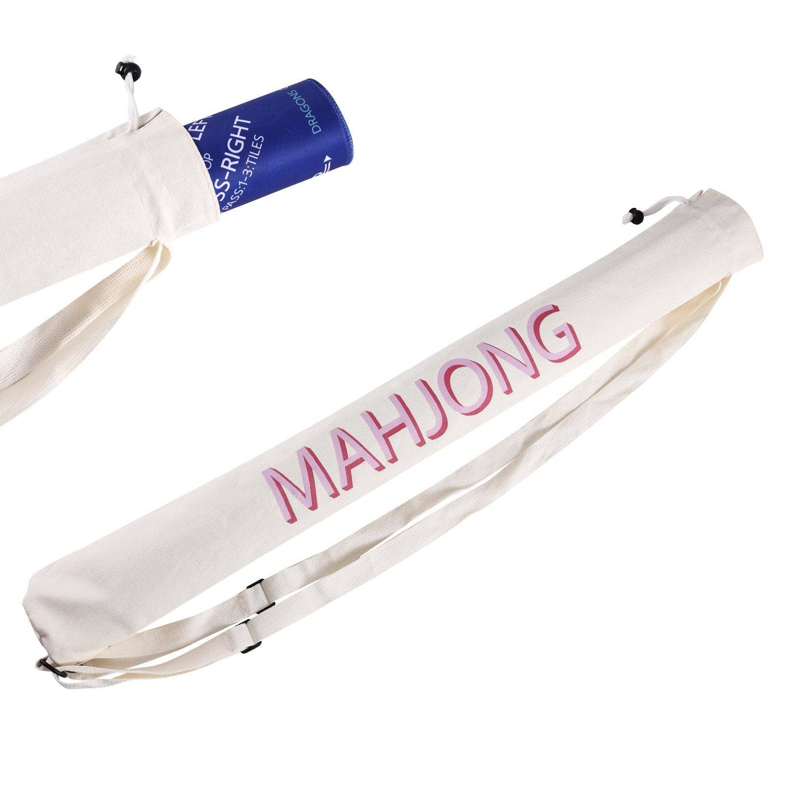 Mahjong Travel Bag – Large Capacity Crossbody Storage Tote: White