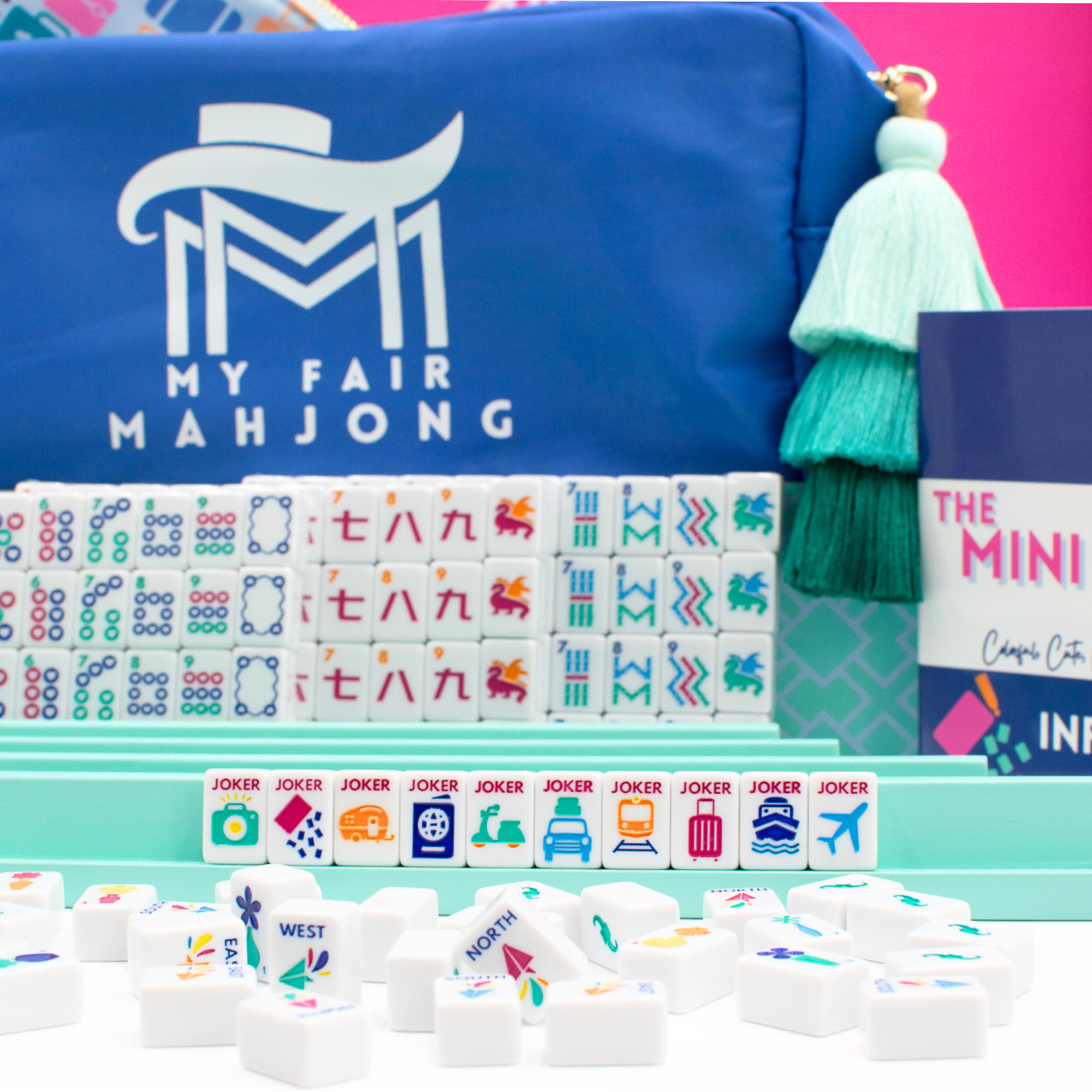 My Fair Mahjong MINI TRAVEL MAHJONG  |  Mini Anywhere Series  |  White CLEARANCE - MUST GO!!!