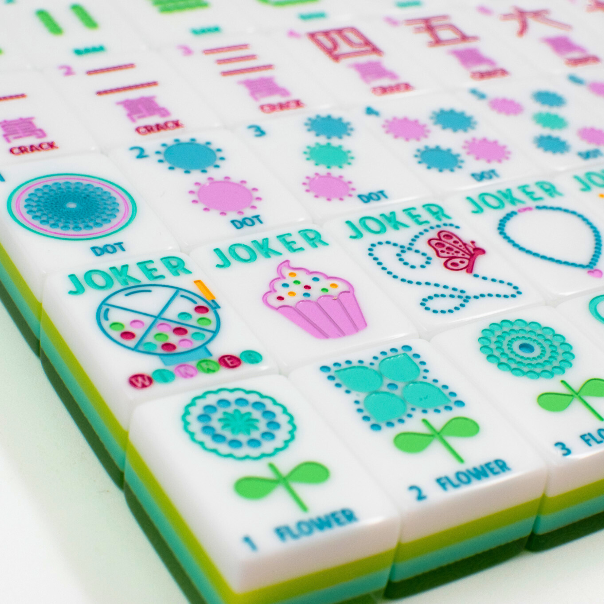 My Fair Mahjong Crystal Confetti Lemon-Lime | Mahjong with a Sprinkle of Color and Joy | 1.25" x 0.9" x 0.7"