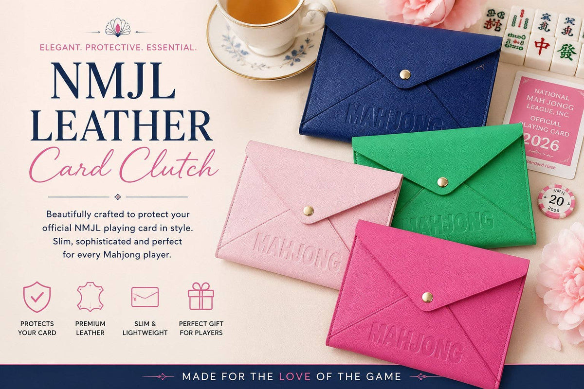 NMJL Leather Card Clutch: Navy