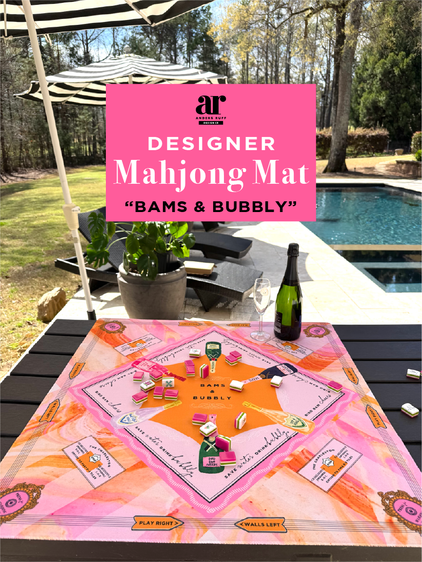 NEOPRENE Bams & Bubbly Mahjong Mat | Champagne & Mahj