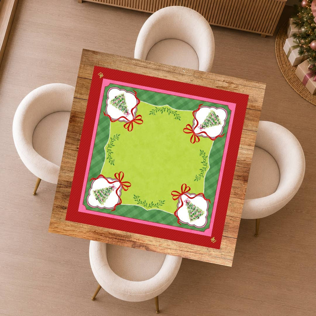 NEOPRENE Holiday Mahjong Mat | Watercolor Christmas Trees