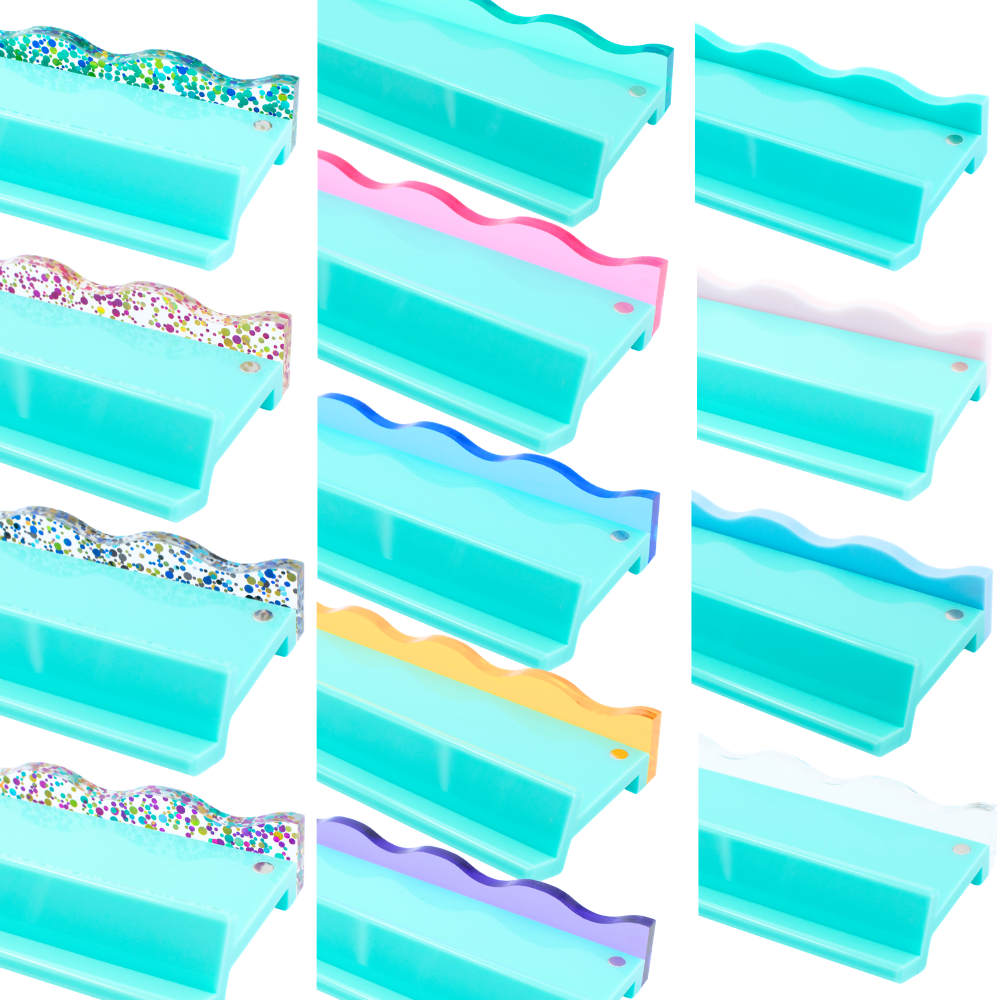 My Fair Mahjong MAHJONG RACK PUSHER ADD ON-MAGNETIC | Premium Acrylic Set(4): Scalloped White Solid