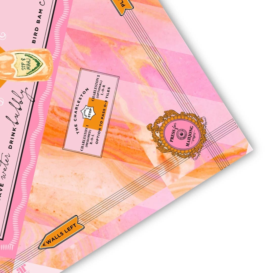 NEOPRENE Bams & Bubbly Mahjong Mat | Champagne & Mahj