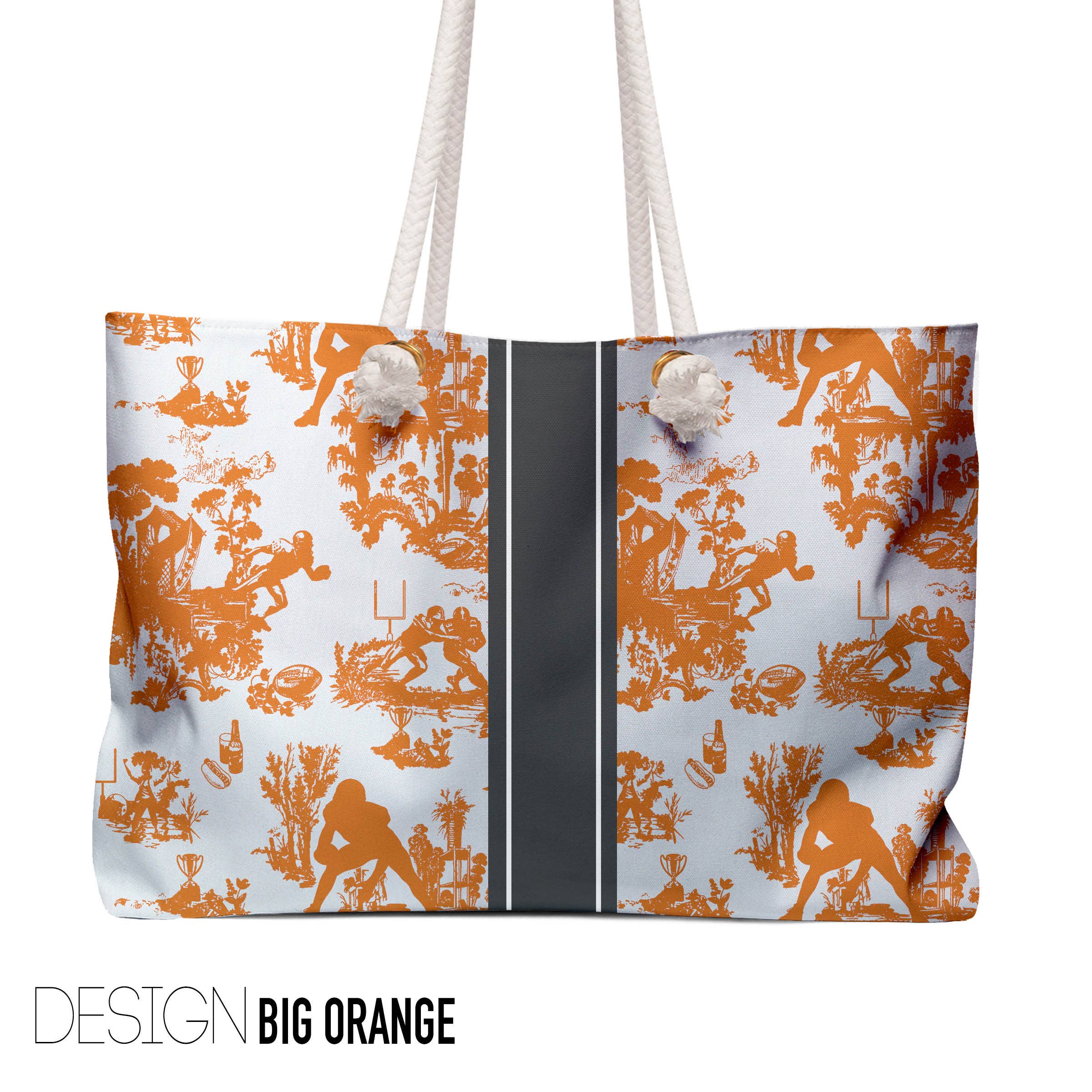Mahjong Football Tote Bag, Tennessee : Big Orange / White