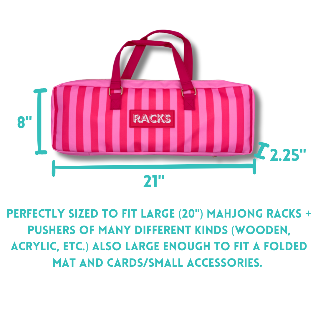 My Fair Mahjong Mahjong Rack Bag  |  Fits 20" Racks: Stripes- Green & Blue Rack Bag